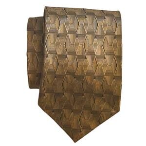 PRIVADO All Silk Tie - Golden Brown Hand Made Vintage Necktie